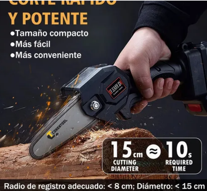 Motosierra Inalámbrica 48V – Doble Sierra, Potente y Portátil
