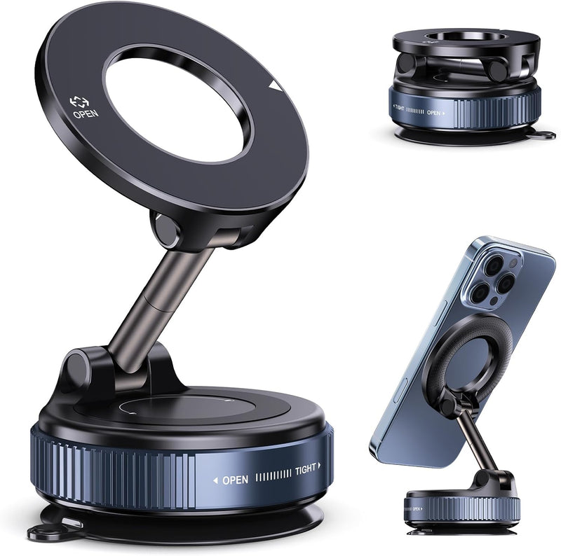 🔥 Soporte Magnético 360° con Ventosa – ¡Fijación Brutal y Súper Estable!