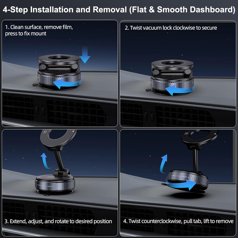 🔥 Soporte Magnético 360° con Ventosa – ¡Fijación Brutal y Súper Estable!